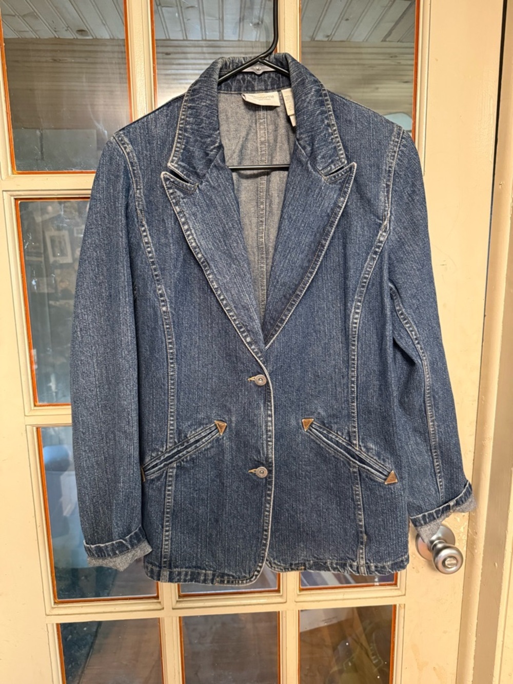 Western Style Dark Blue Denim Blazer